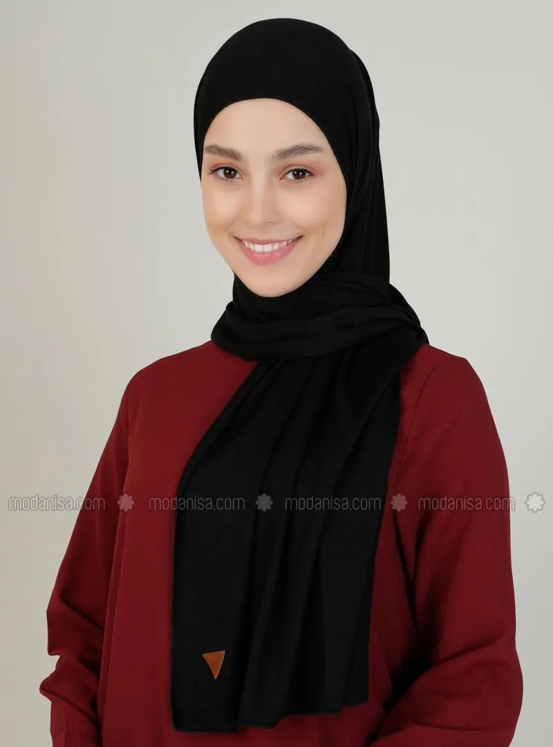 Combed Cotton Shawl Black