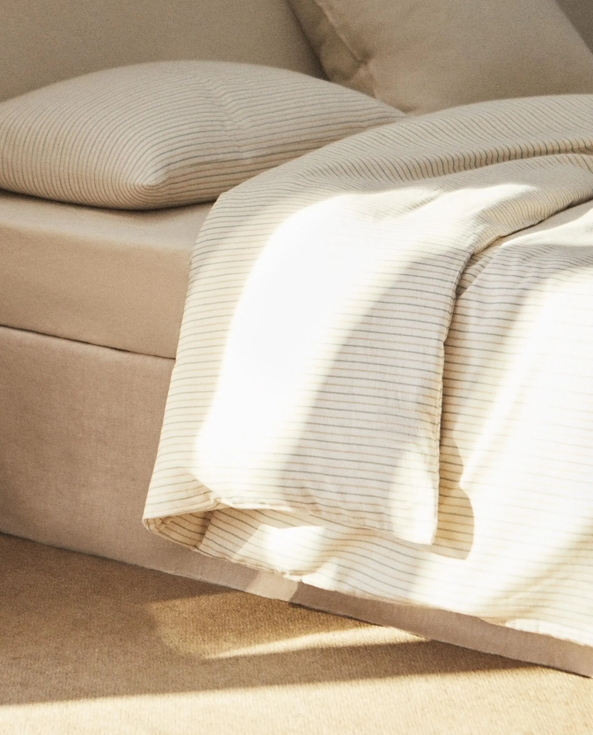 COPRIPIUMINO LINO COTONE RIGHE