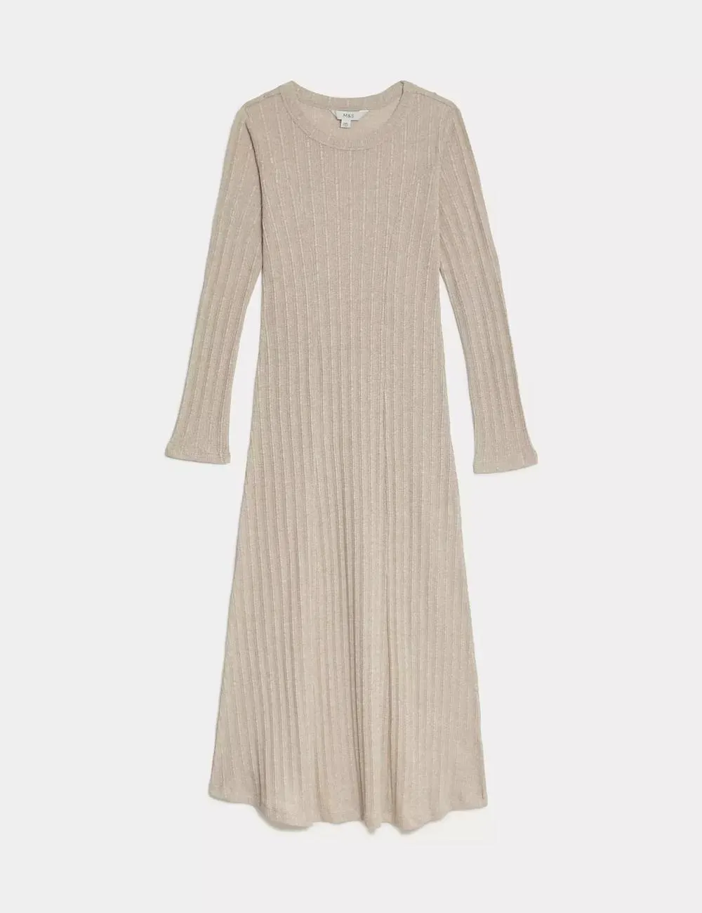 Cotton Rich Ribbed Midi Column Dress