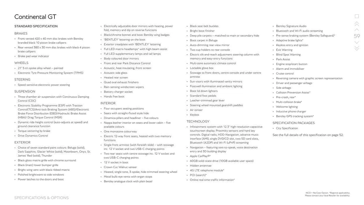 Continental GT Range from 15 March to 15 September 2024 - Offers page 59