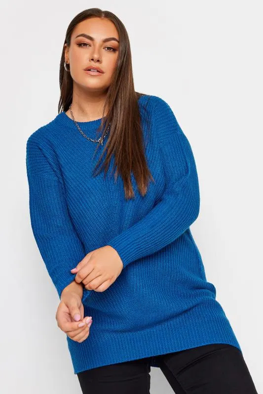 YOURS Curve Blue Essential Knitted Jumper
