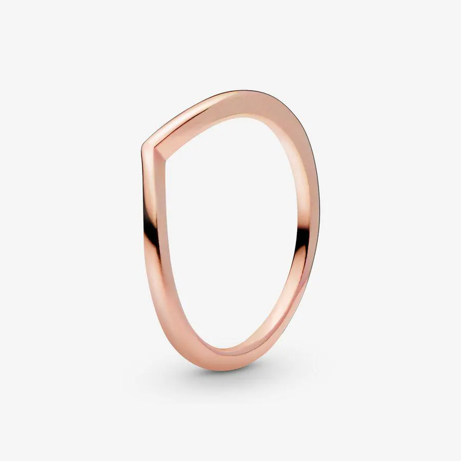 Wishbone 14k rose gold-plated ring