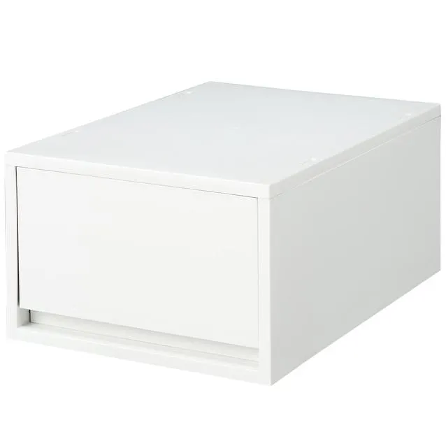 Polypropylene Deep Type Storage Drawer Case, W 26 × D 37 × H 17.5 cm, White