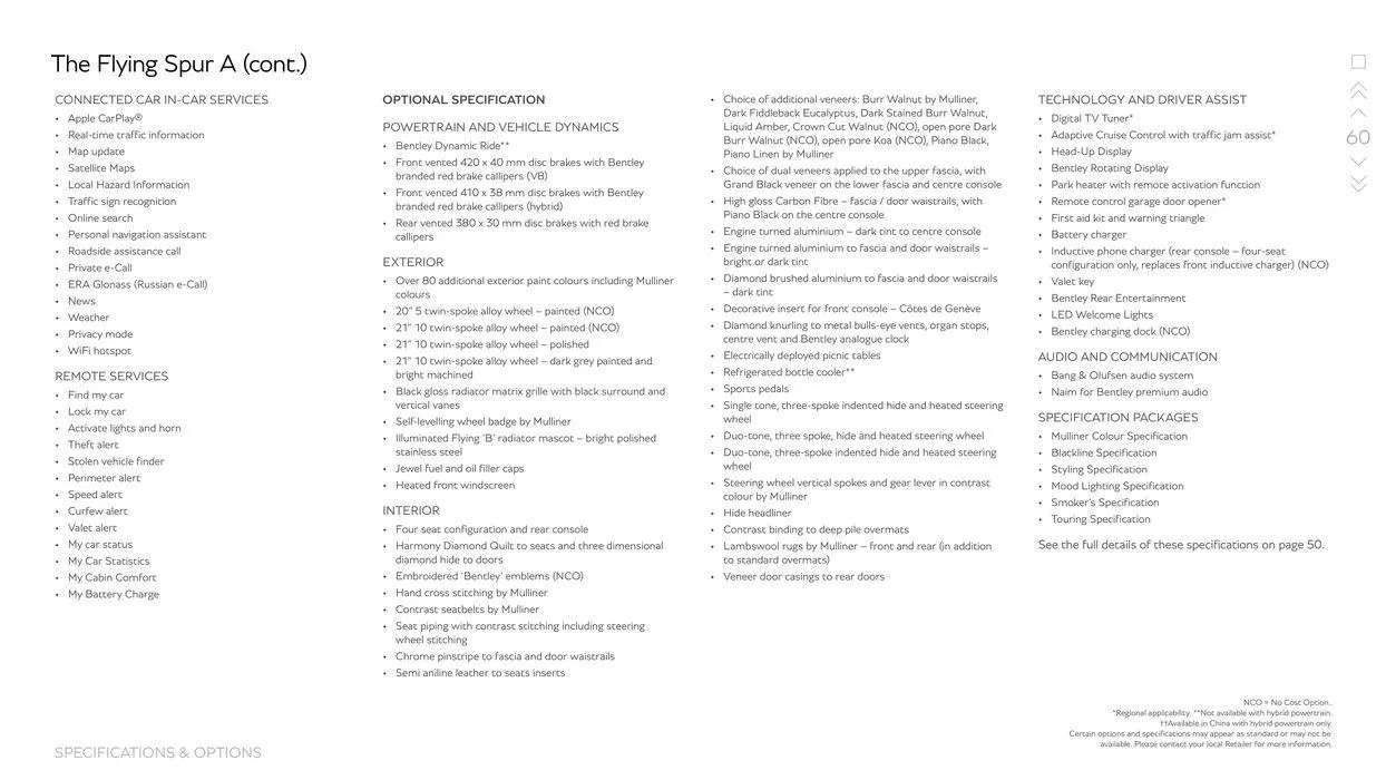 Flying Spur Range from 15 March to 15 September 2024 - Offers page 60