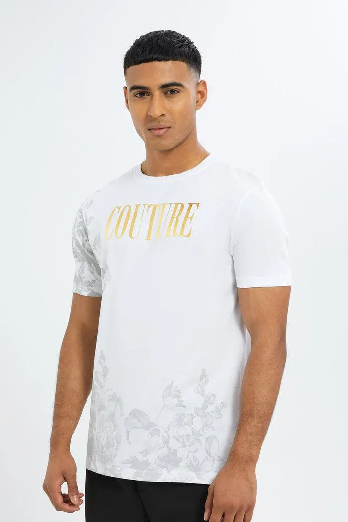 Men White Printed T-Shirt