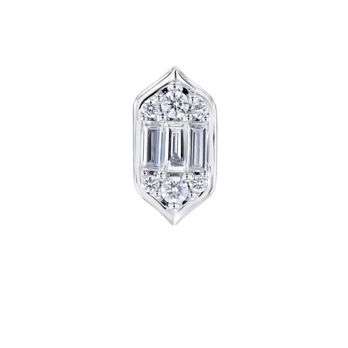 Palace Baguette Cut Stud Earrings 18K White Gold