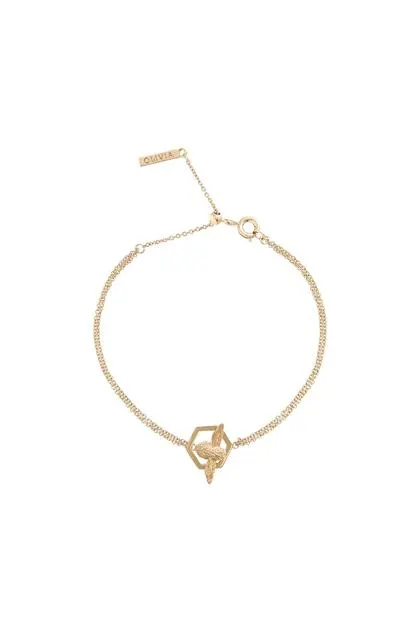 Womens Honeycomb Bee Bracelet