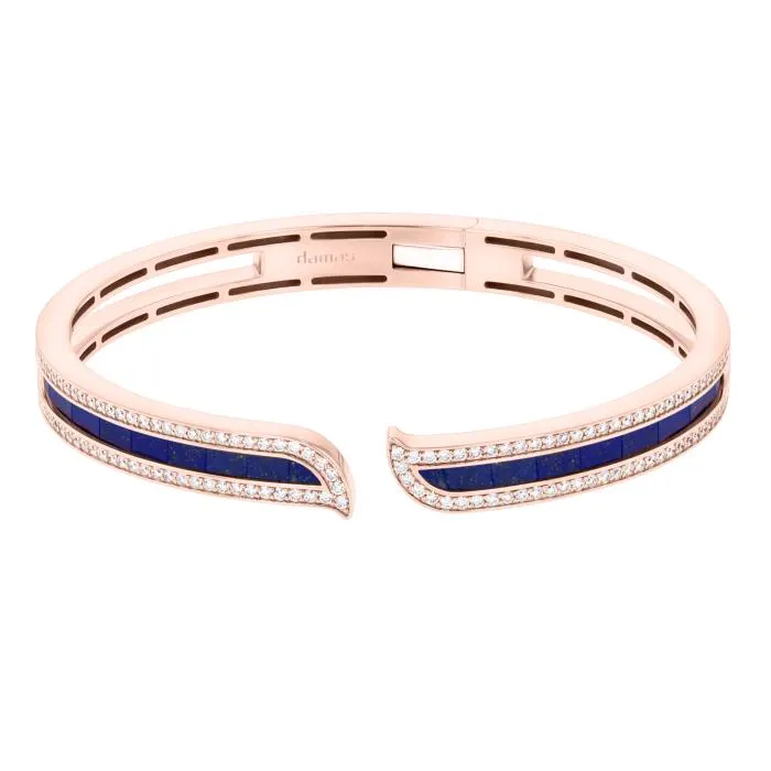 Alif Mosaic Lapis Lazuli & Diamond Bangle In 18K Rose Gold