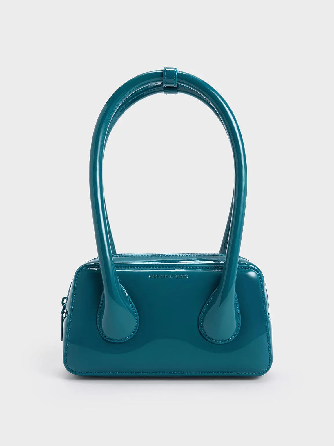 Lula Patent Double Handle Bag - Turquoise
