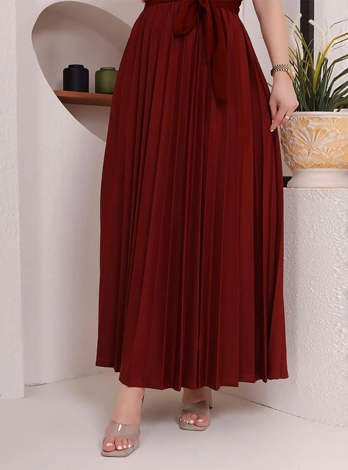 Burgundy - Unlined - Skirt