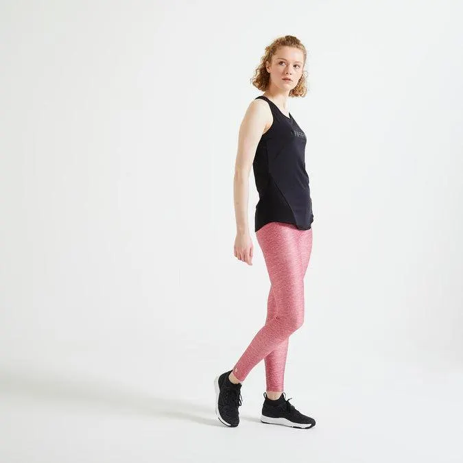 Women's High-Waisted Cardio Fitness Leggings - Mottled Pink