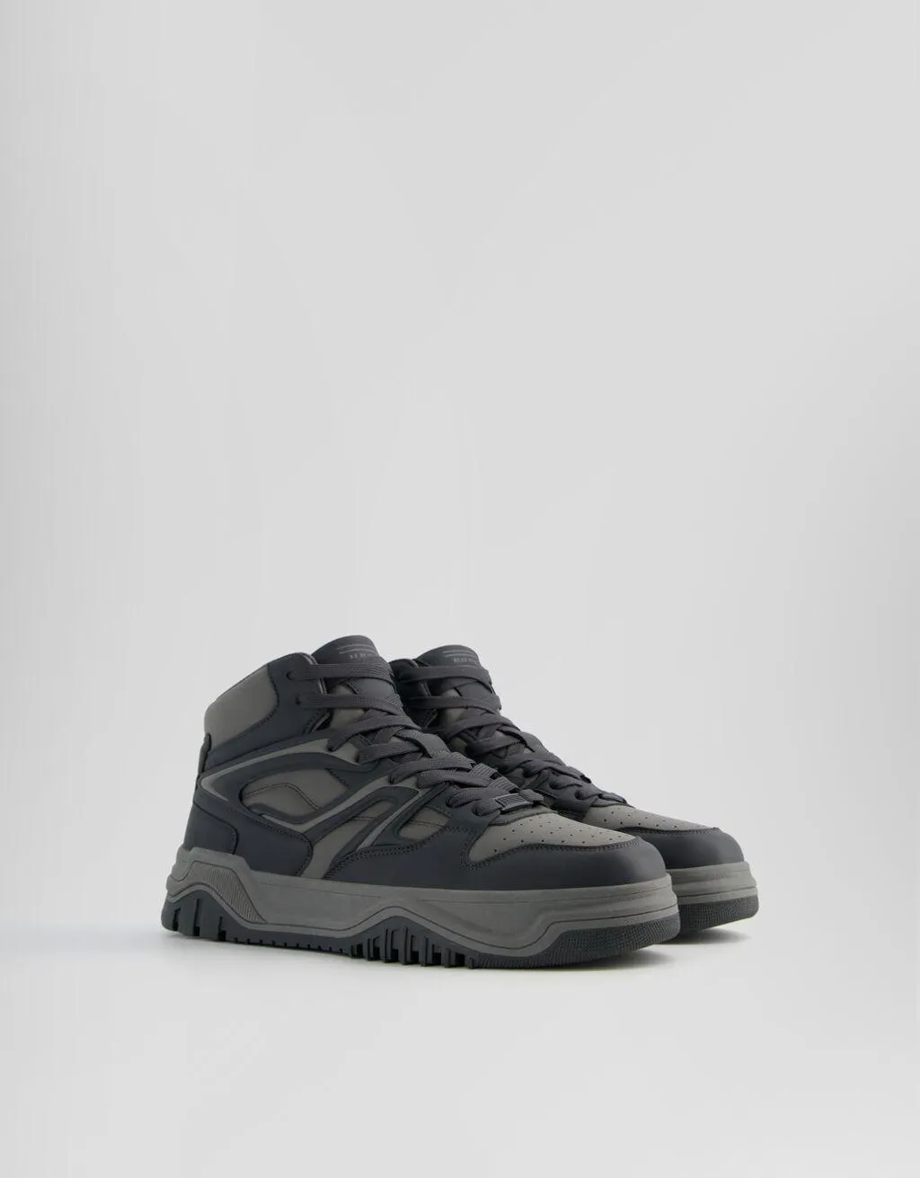 Men’s high-top trainers with layered pieces