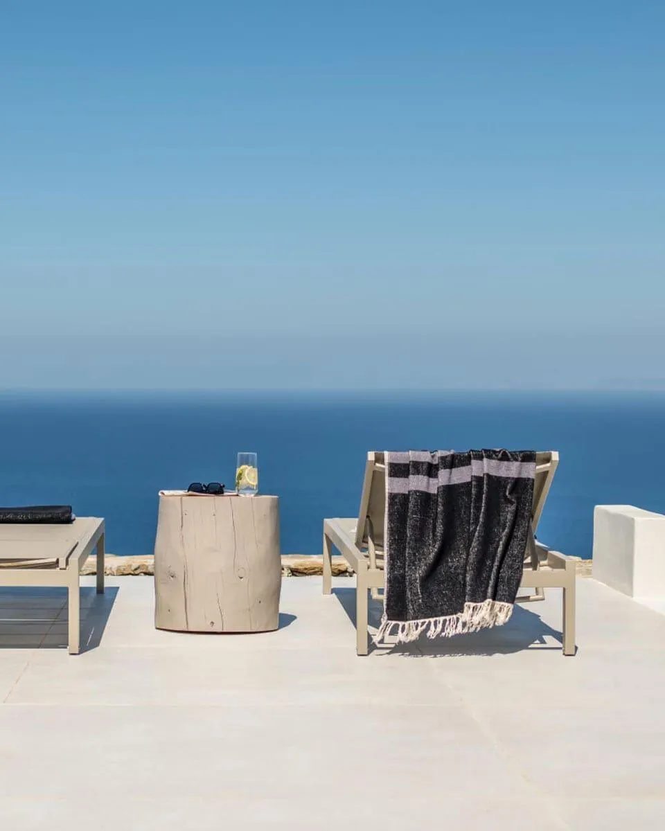 Βαμβακερη Πετσετα Παρεο Ριγε Μαυρο-Γκρι με Κροσσι Mykonos 100x170cm