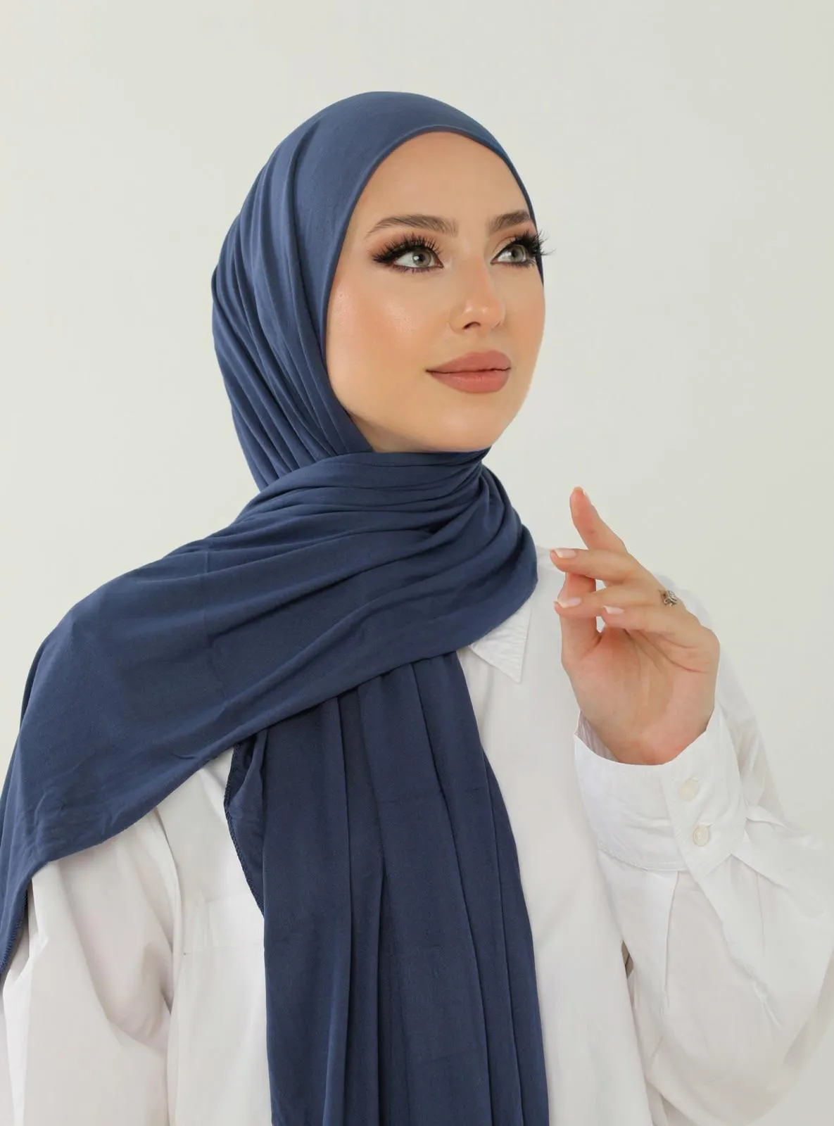 Luxury Combed Cotton Shawl Indigo