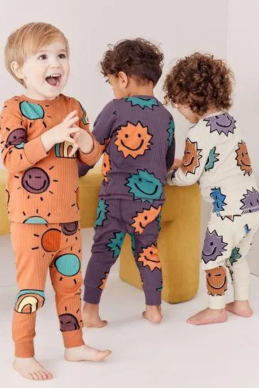 Long Sleeve 3 Pack Pyjamas Set (9mths-8yrs)