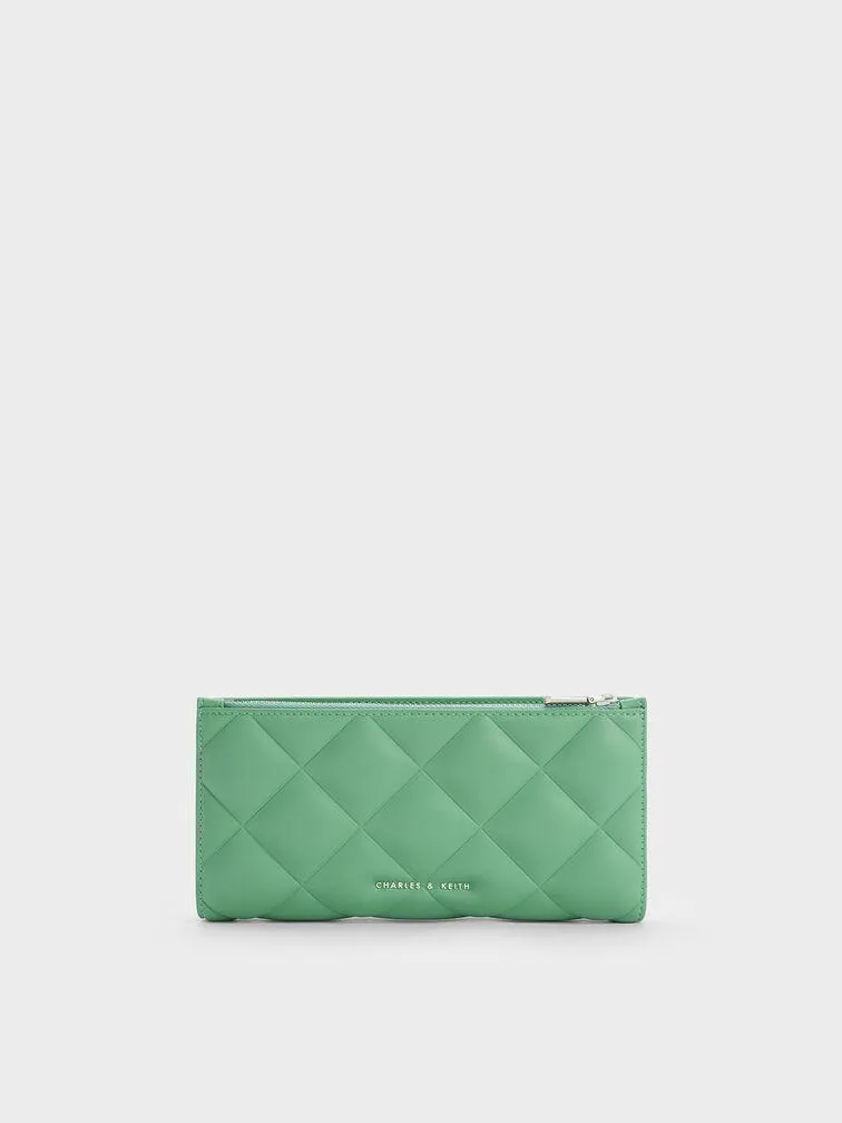 Danika Quilted Long Wallet - Green