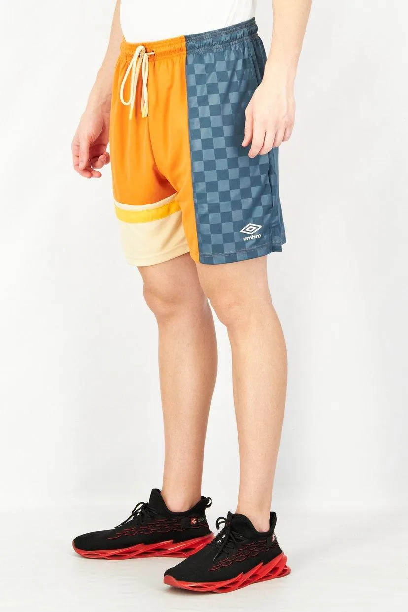Men Sportswear Fit Drawstring Training Shorts, Orange Combo