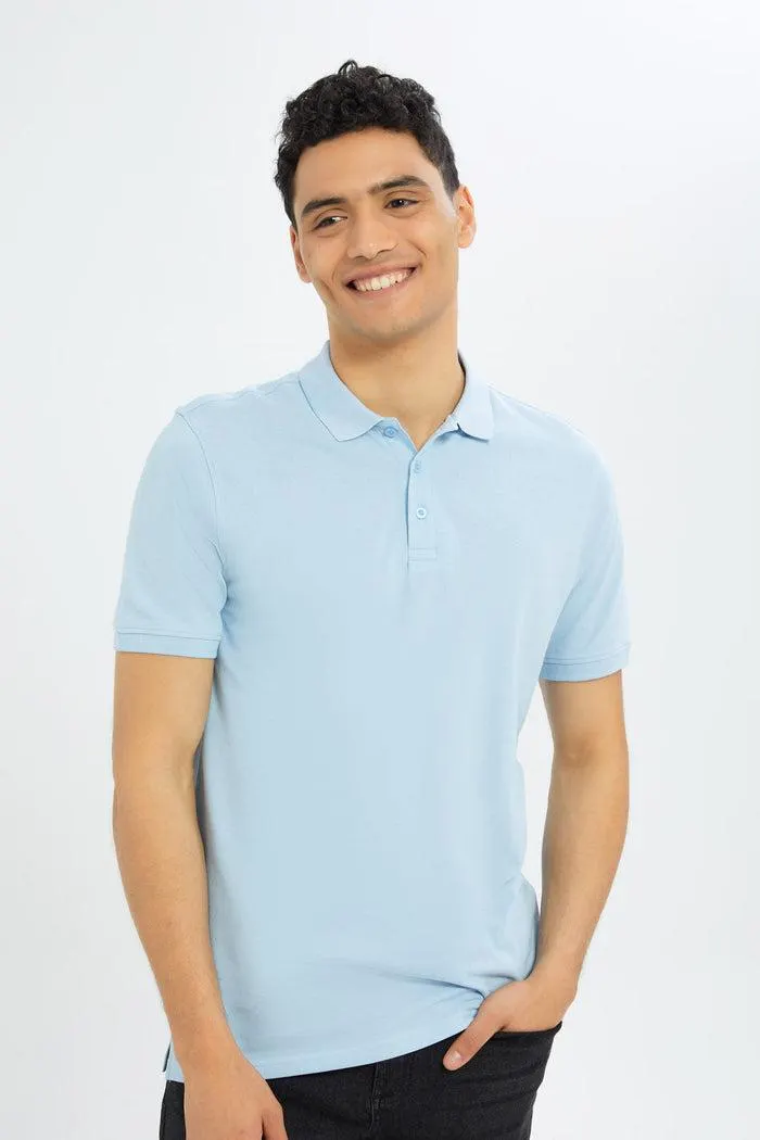 Men Blue Polo T-Shirt