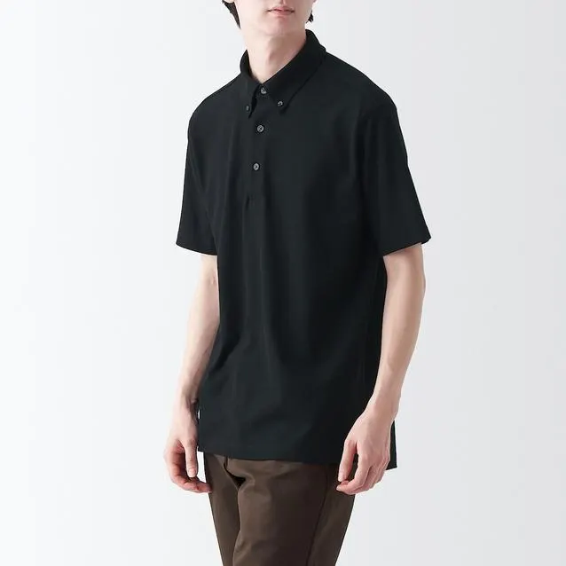 Cool Touch Pique Short Sleeve Button Down Polo Shirt