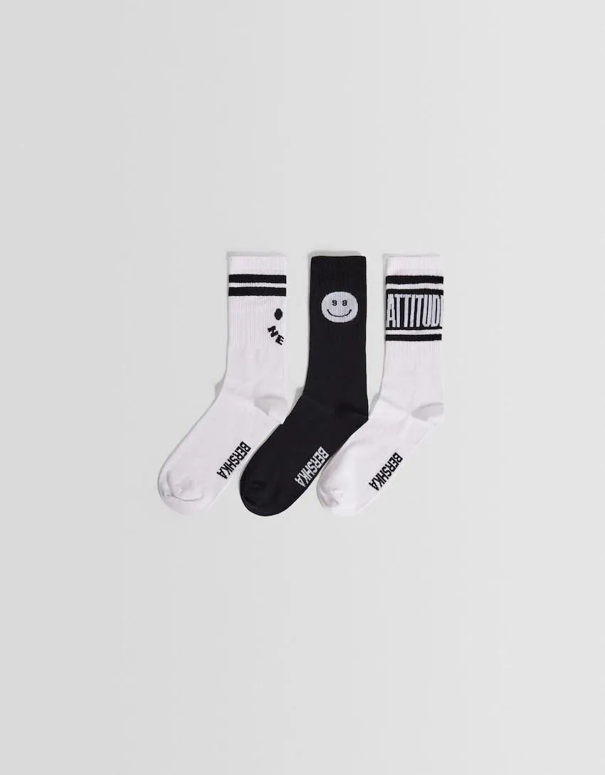 Pack of 3 pairs of printed socks