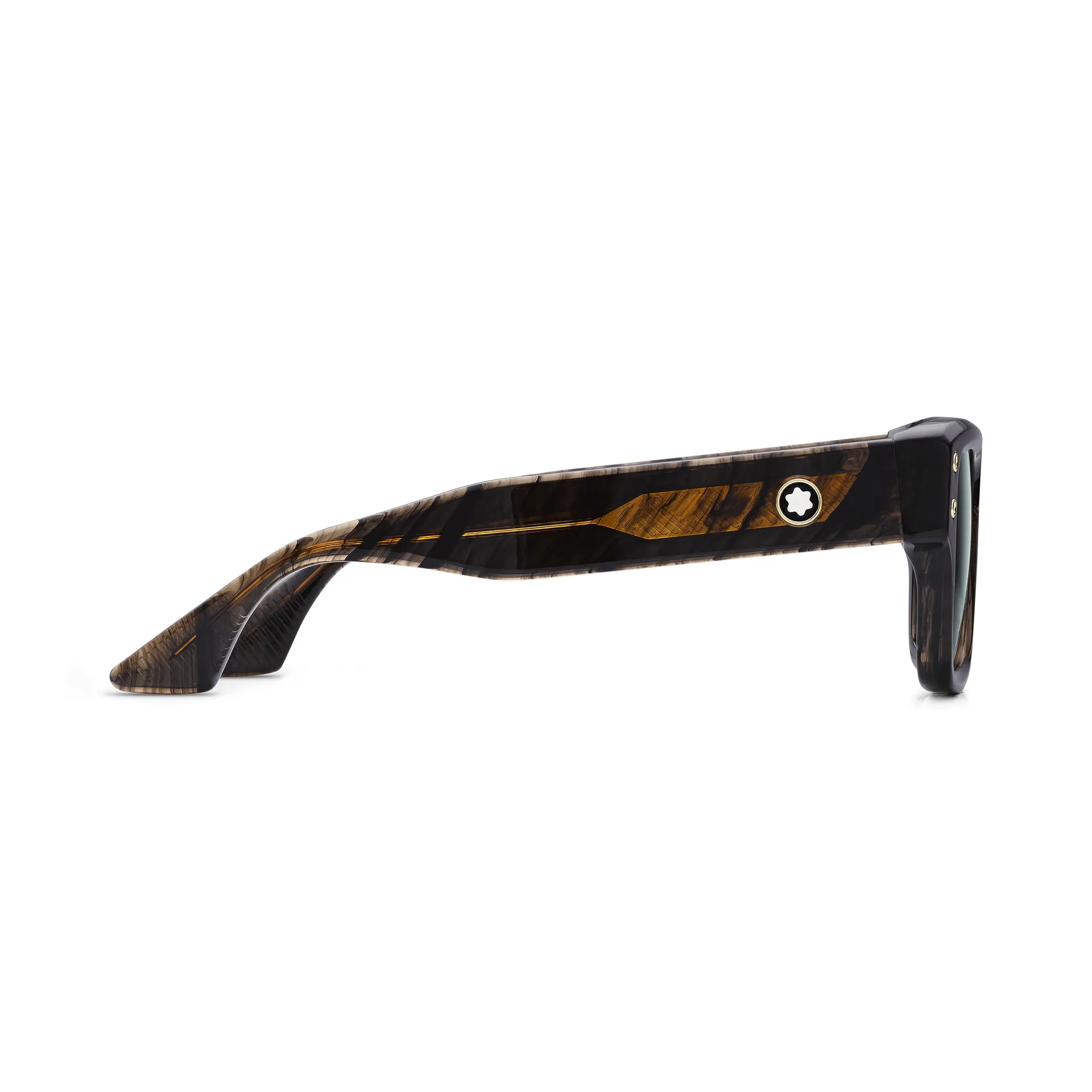 Rectangular Sunglasses with Melange Coloured Acetate Frame