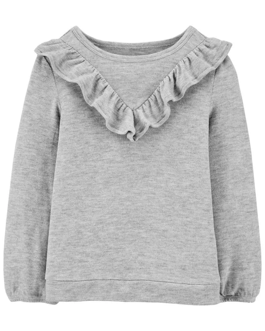 V-Ruffle Cozy Top