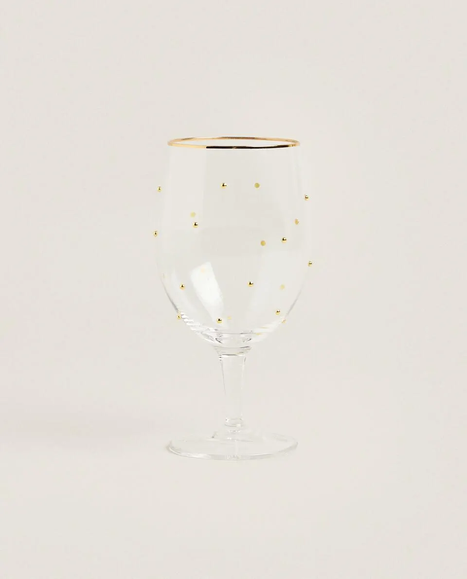 WINE GLASS WITH GOLD DOT