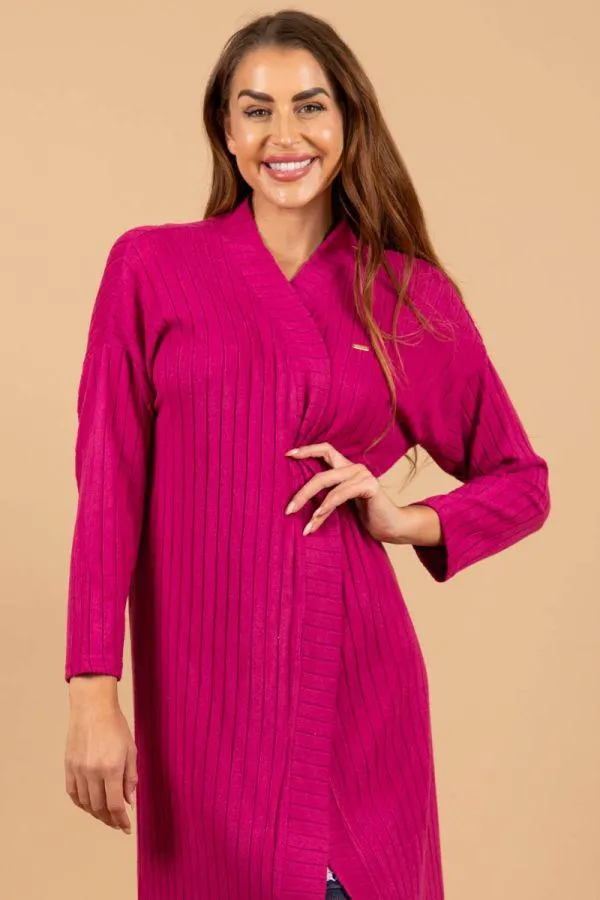 Ladies Cherise Rib Knit Cardigan