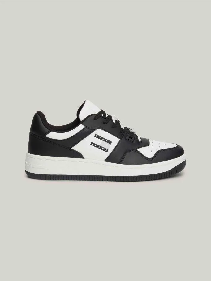 Leather Fine Cleat Monochrome Basketball Trainers