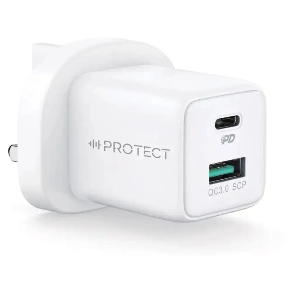 Protect Dual Port Inteligant Wall Charger White - QP303