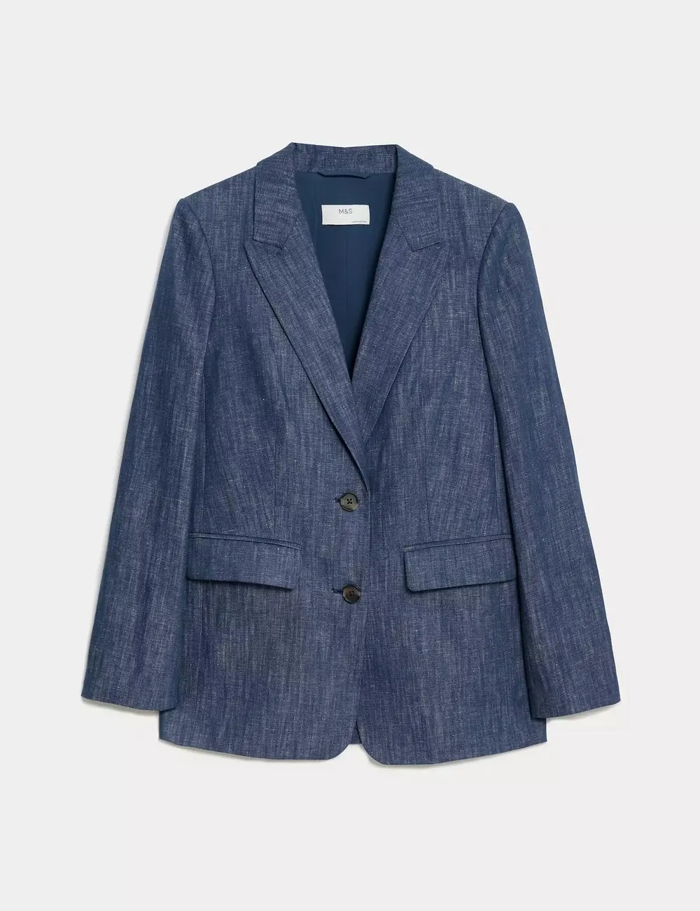 Cotton Rich Single Breasted Relaxed Blazer