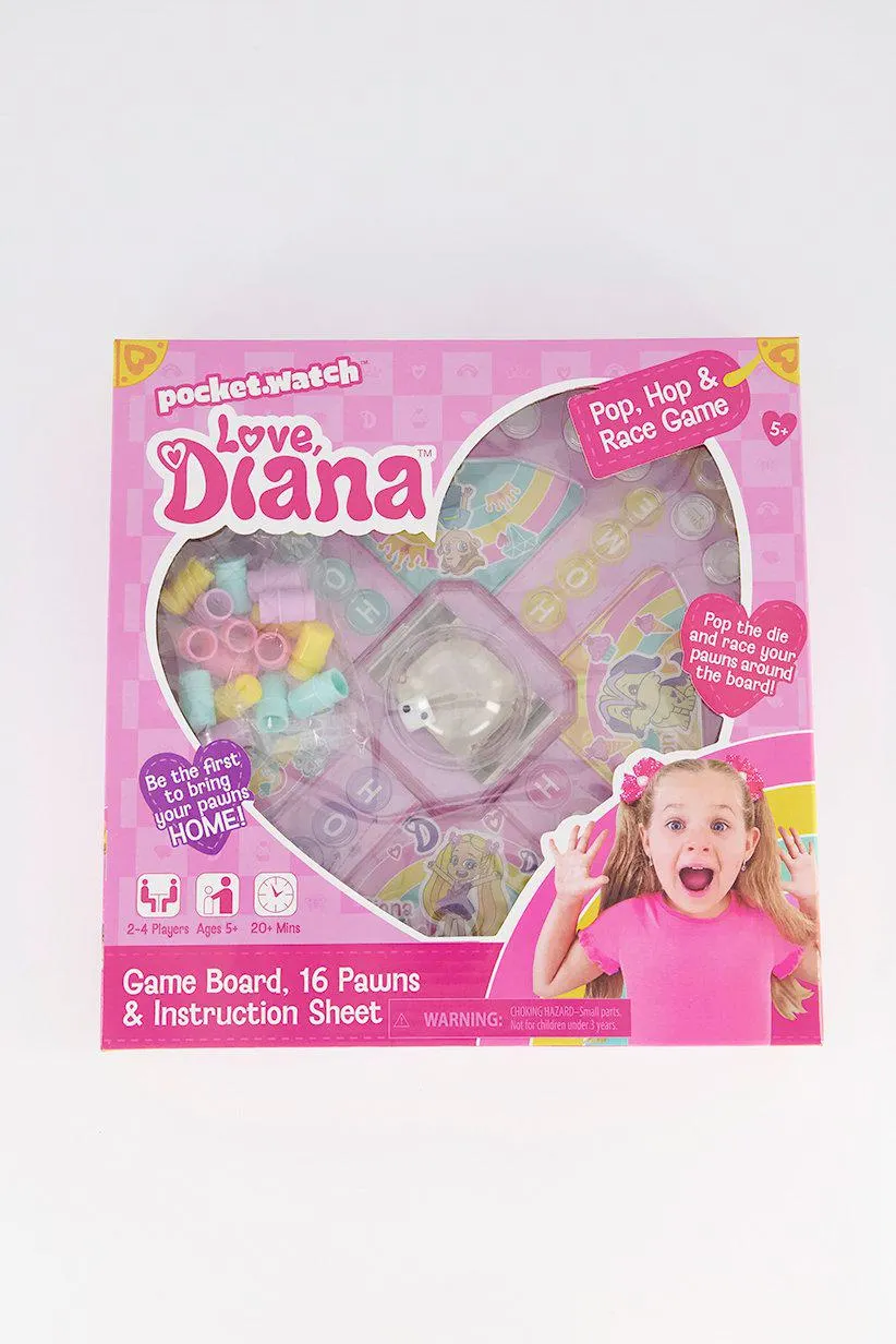 Love, Diana Pop, Hop and Race Game Board, Pink
