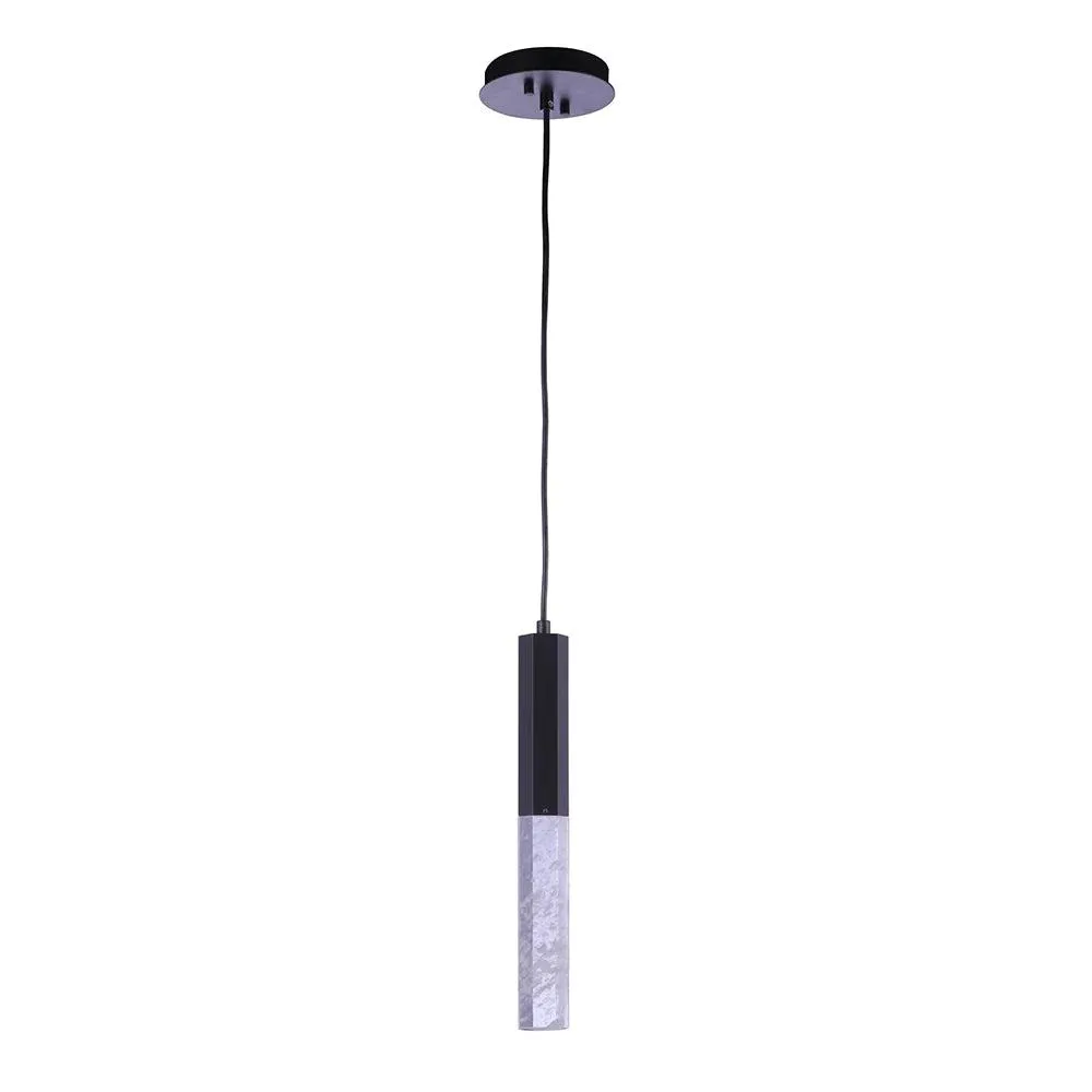 Cypress 1 Light LED Pendant - 15" - Black