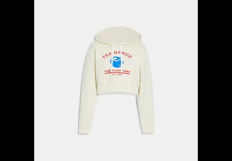 Cropped Hoodie With Tea Dance Graphic