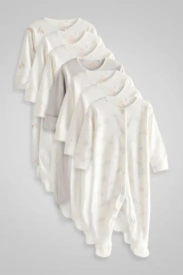 Baby Printed Long Sleeve Sleepsuits (0-2yrs)