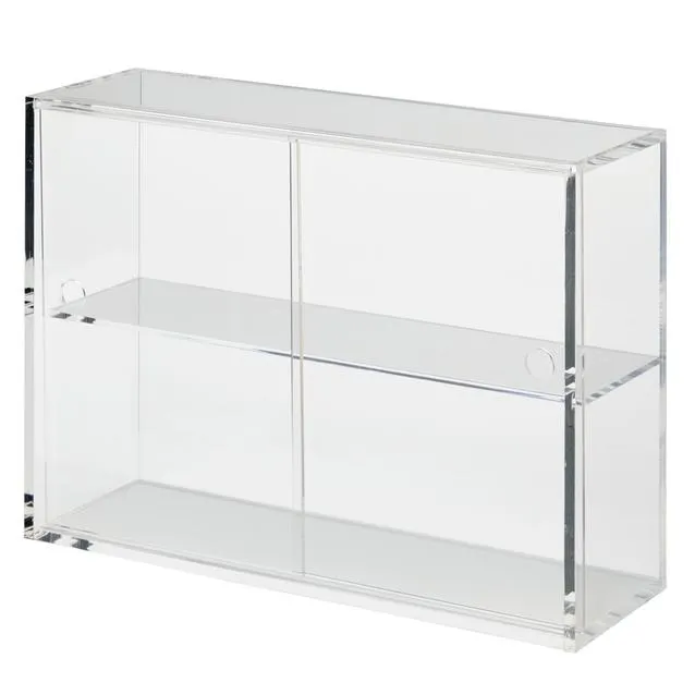 Acrylic Collection Stand with Sliding Door, 25.2 x 8.4 x 18.4 cm, Clear