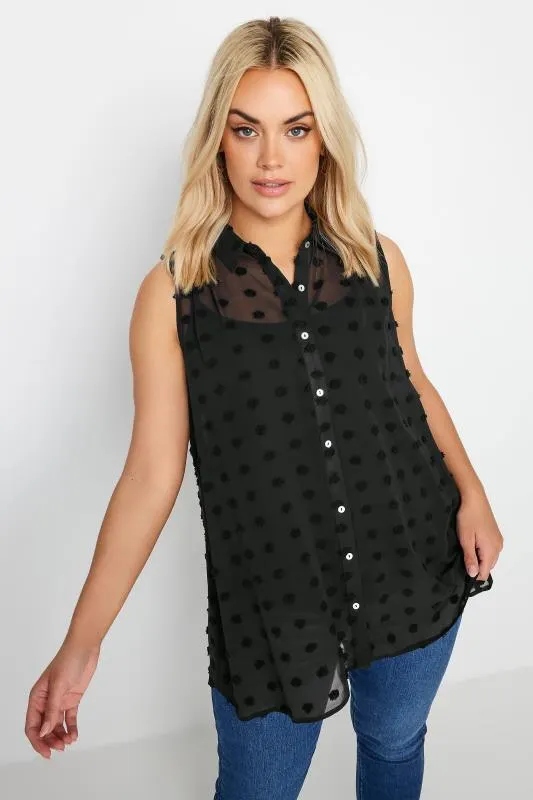 YOURS Curve Black Sleeveless Shirt
