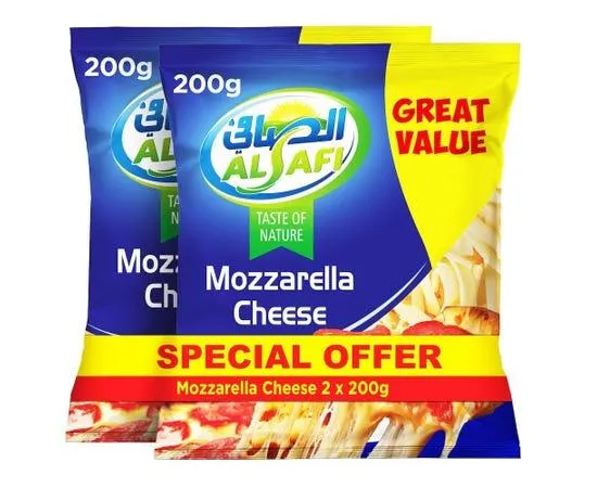 Al Safi Shredded Mozzarella Cheese - 2 x 200g