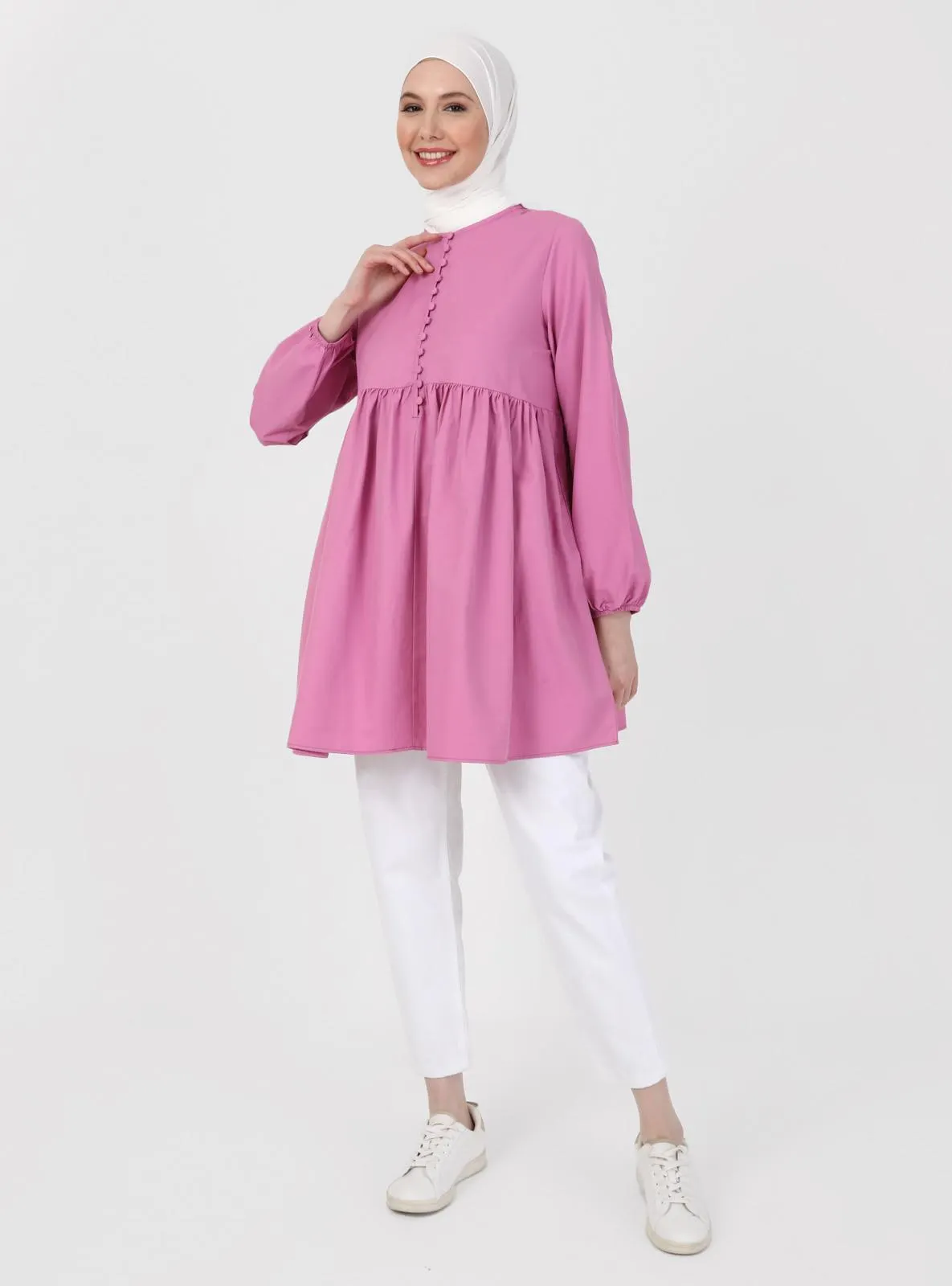 Pink - Crew neck - Tunic