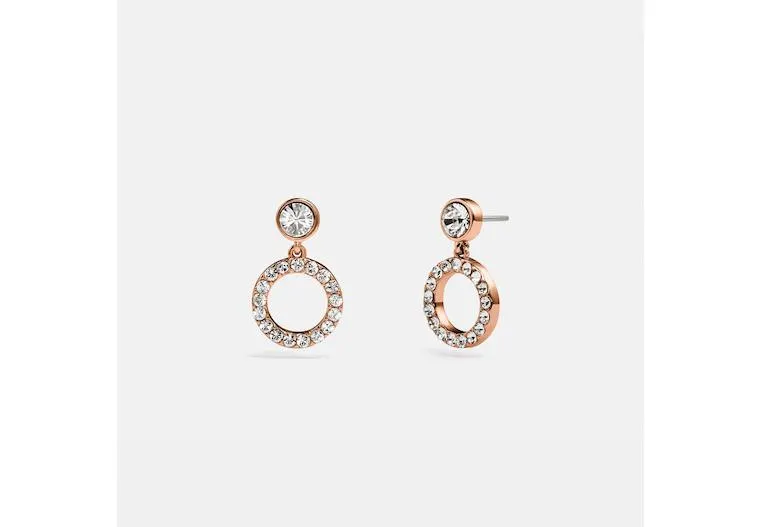 Halo Pave Drop Stud Earrings