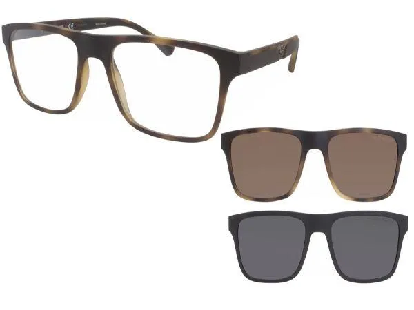 Square Matte Havana Clip-on Frame