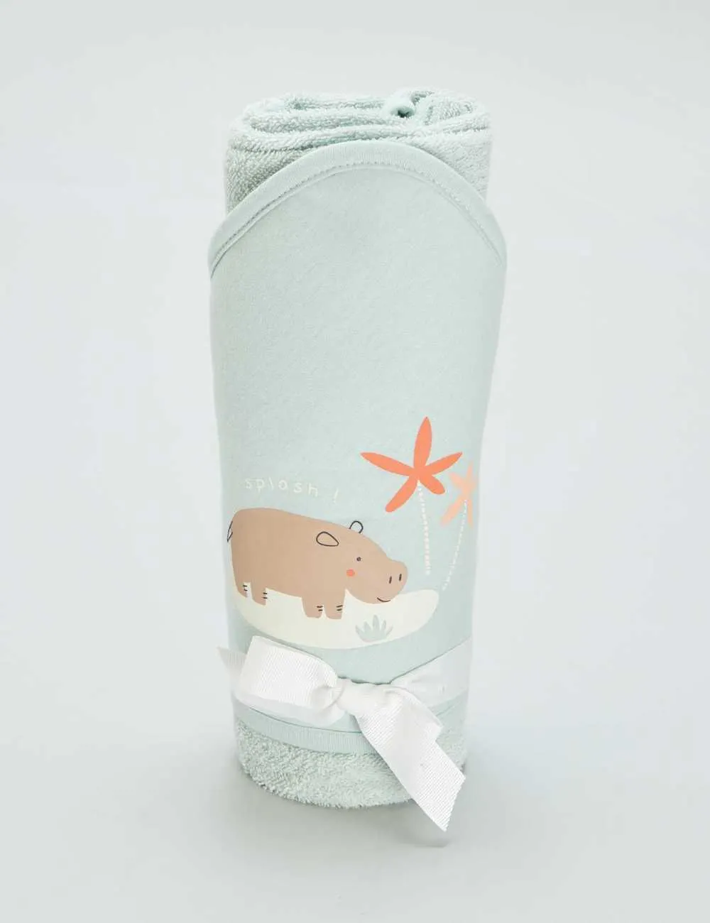 Printed hooded bath towel