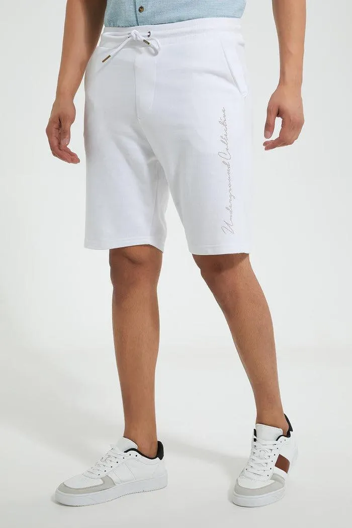 White Embellished Short