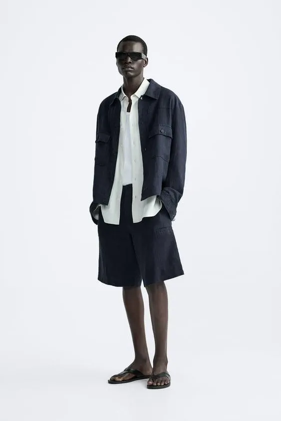 100% LINEN OVERSHIRT