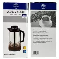 Mahisa Stainless Steel Multipurpose Vacuum Flask Silver And Brown Color- 1.6Ltr