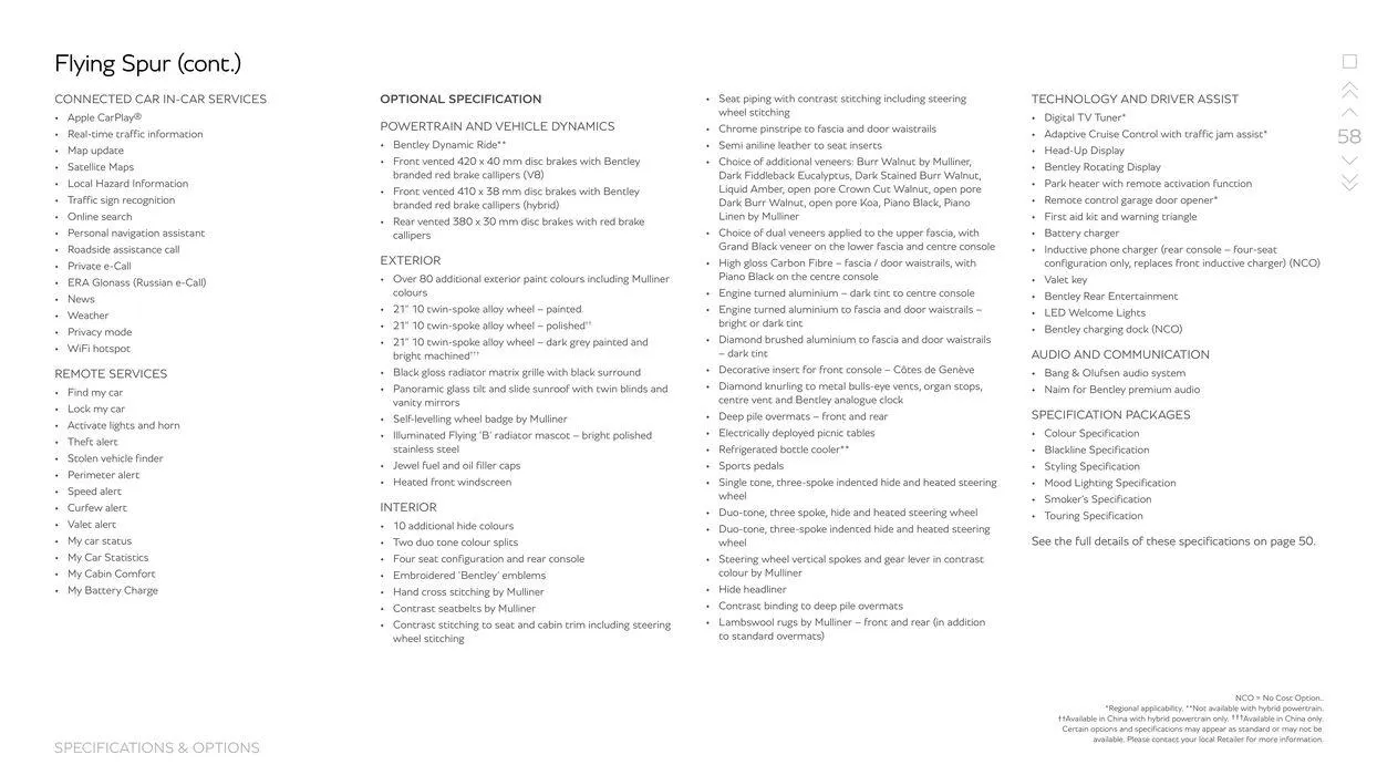 Flying Spur Range from 15 March to 15 September 2024 - Offers page 58