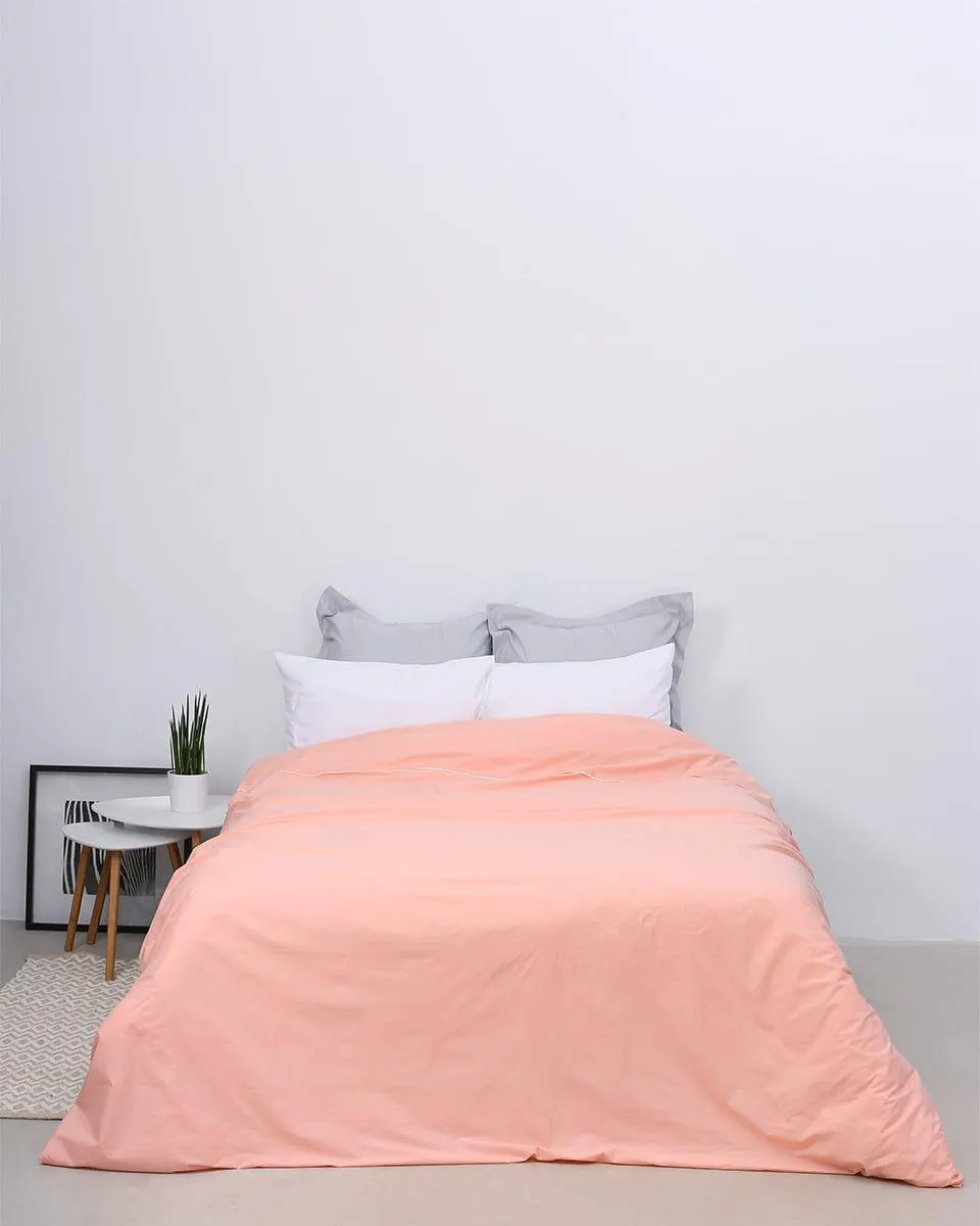 Μονοχρωμη Βαμβακερη Παπλωματοθηκη με Ρελι Clooney