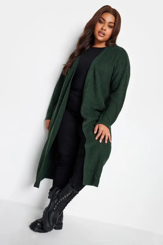 YOURS Curve Forest Green Longline Cardigan