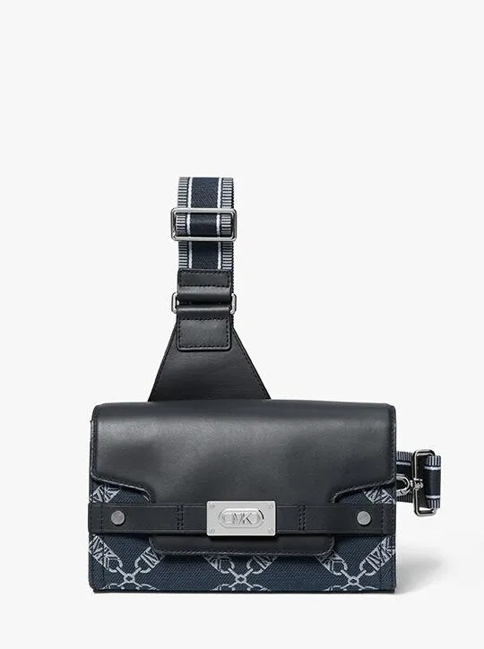 Hudson Empire Logo Jacquard and Leather Sling Pack