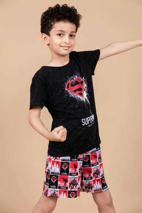 Superman Black Logo Short Set